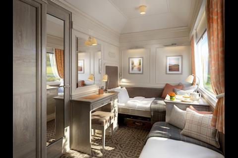 The styling of the Belmond Grand Hibernian coaches is inspired by 'Dublin’s Georgian architecture and the Irish countryside’.